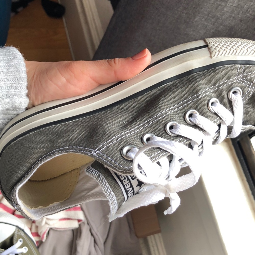 Grey low top converse size 7 women